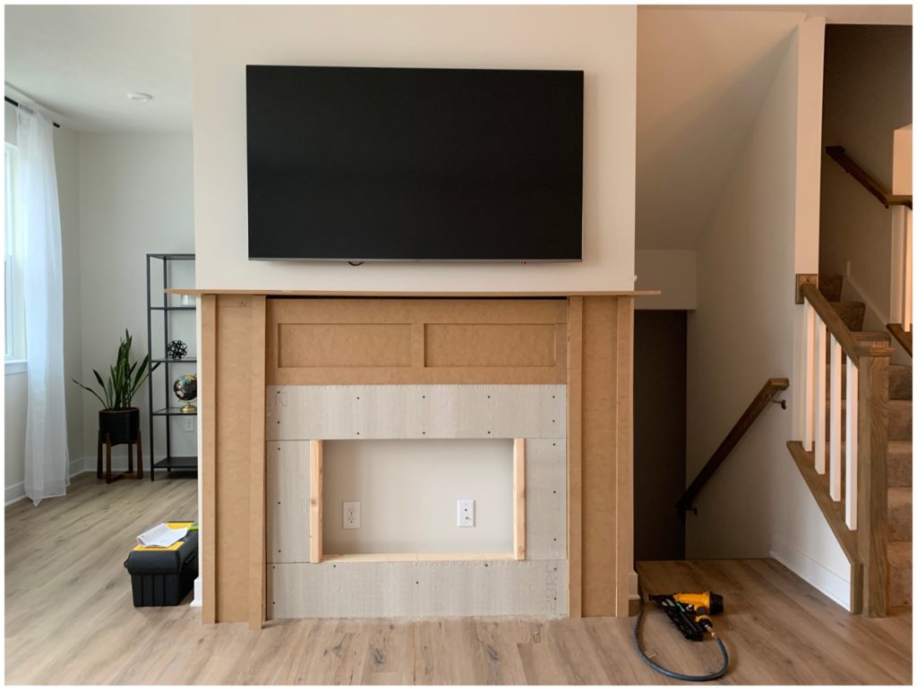 building the surround for my DIY fireplace build
